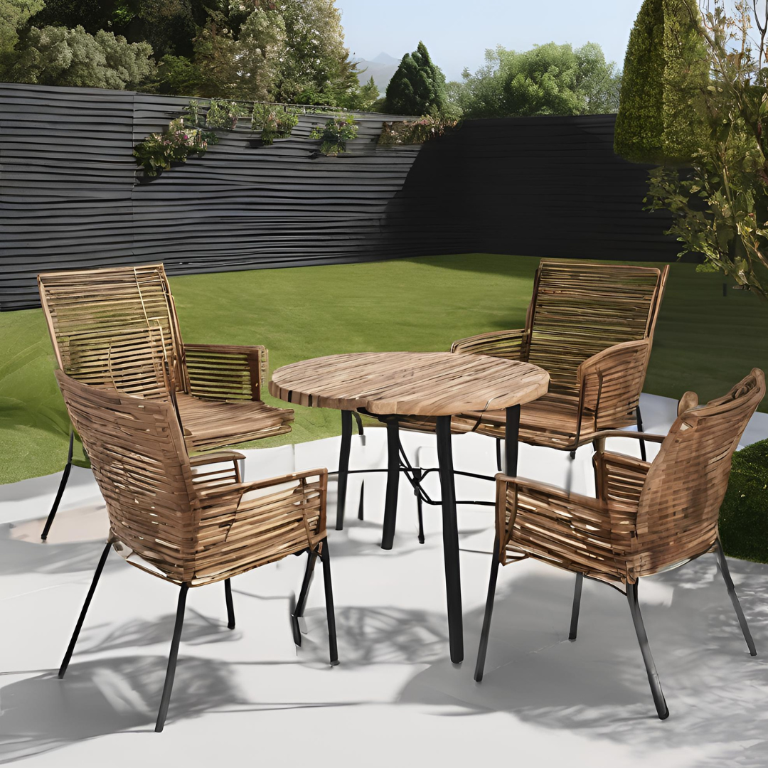 R.E Taylors Rounded Patio Table & Chair Set