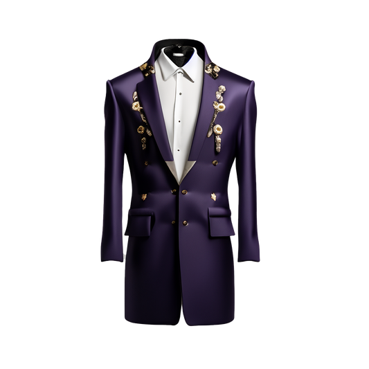 Embellished Satin Evening Coat