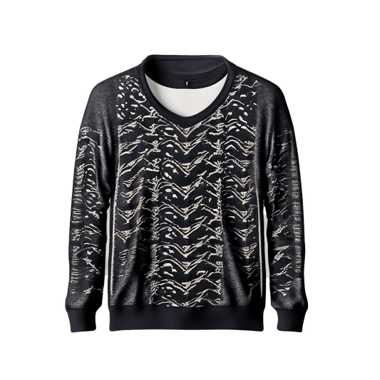 Abstract Patterned Knit Sweater