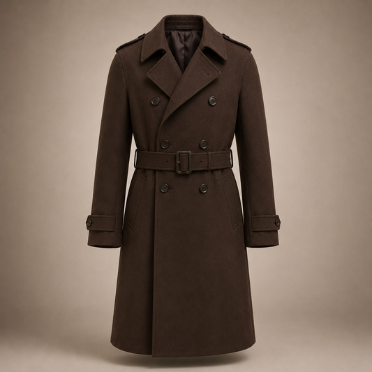 Soft espresso trench coat