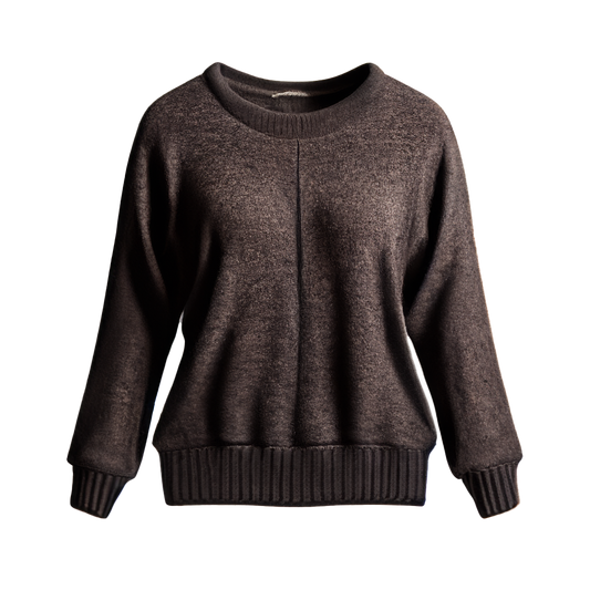 Grey Knitted Pullover Sweater
