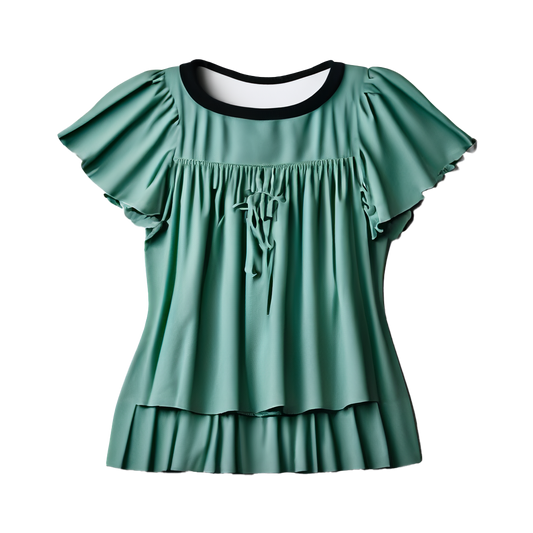 Feminine Ruffle Sleeve Top
