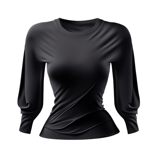 Stylish Long Sleeve Black Tee
